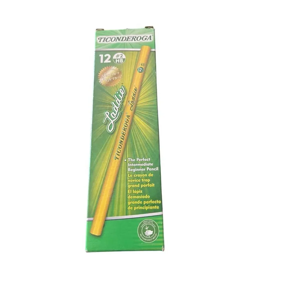 New Dixon Ticonderoga Laddie Vintage HB #2 Pencil Real Wood 12 Pack‎ Pencils